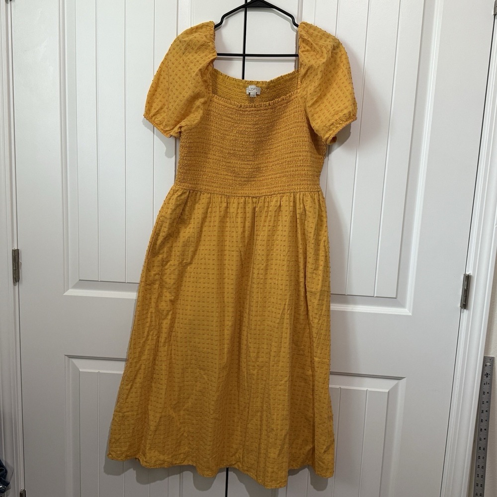 LOFT Yellow Midi Dress